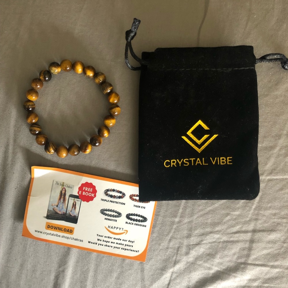 Crystal Vibe Tiger Eye Bracelet 8mm, Men | Women